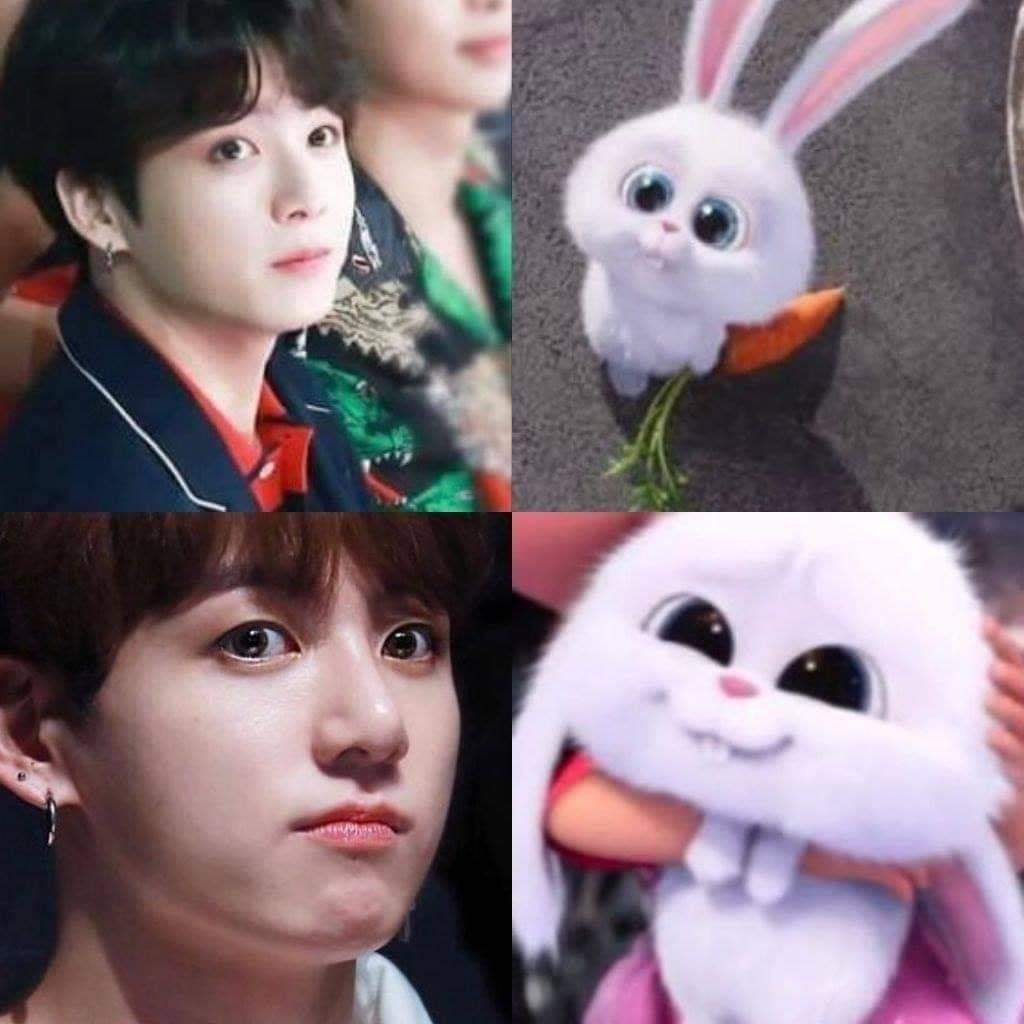 JKM_Kookie's tweet photo. ใครทำน้อนนน​ 😂 แต่เหมือนมากๆ​ น่ารักตามคาแรกเตอร์​กาต่าย​🐰🐰🥕 #BoyWithLuv #TheMusicVideo #PCAs @BTS_twt https://t.co/muo1CApTND