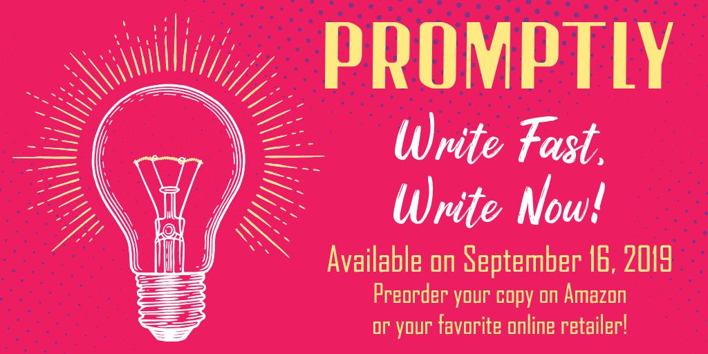 StudioShames's tweet photo. Our own @novelaugust is releasing her next book on September 16! PROMPTLY: WRITE FAST, WRITE NOW is intended for writers of speculative fiction who want fresh and sometimes structured inspiration. #indieauthors #preorder your copy now! https://t.co/OO2n5TUgbt https://t.co/iUuQYifJpg