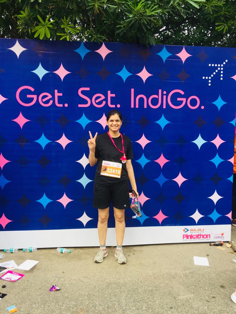 Bucket List Stuff. Marathon ☑️. Bajaj Electronics's Pinkathon #completed #pinkathonforever #FitIndiaMovement #fitindiasuperhitindia