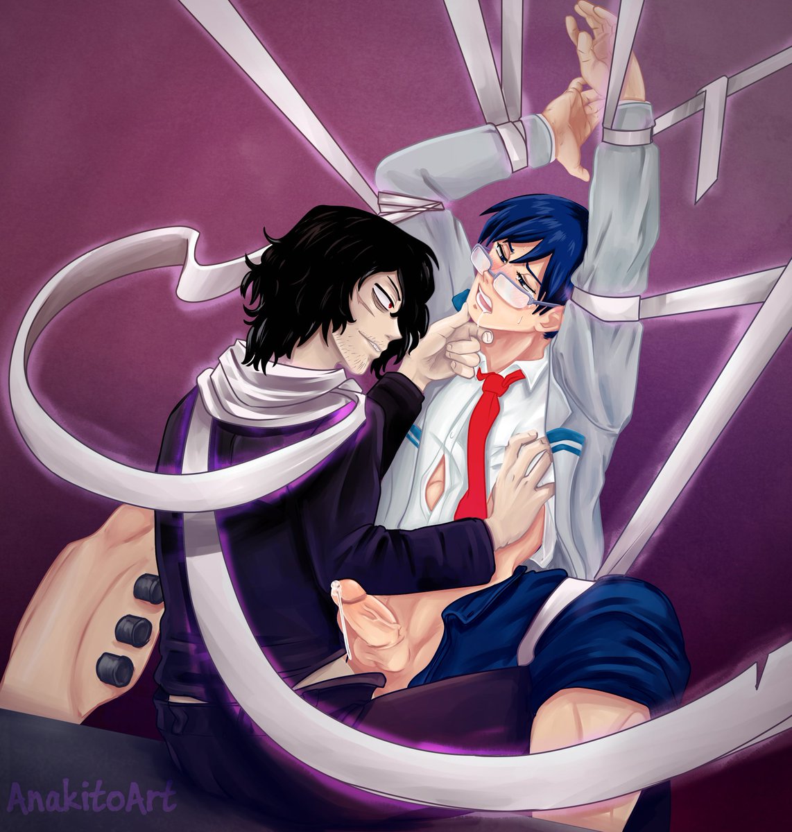 #AizaIida (Aizawa x Iida) #NSFW Commission exchange Drawing for @SqueezeBab...