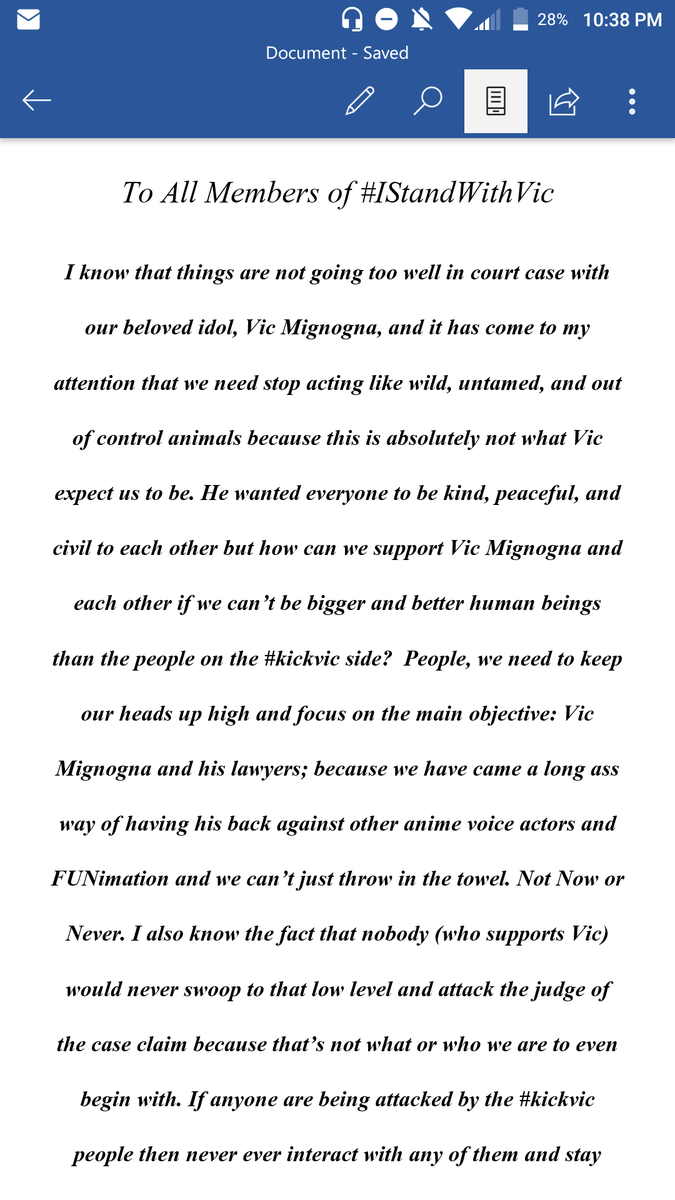 iMessiahSin's tweet photo. To Every #IStandWithVic ( Even the ones who don't even have the hashtag in their profiles anymore )..

I want you to read and retweet this. I know that it's stressful for all of us but we can't quit nor give up on Vic Mignogna. Not Now or Ever https://t.co/g0nBN6PTcM