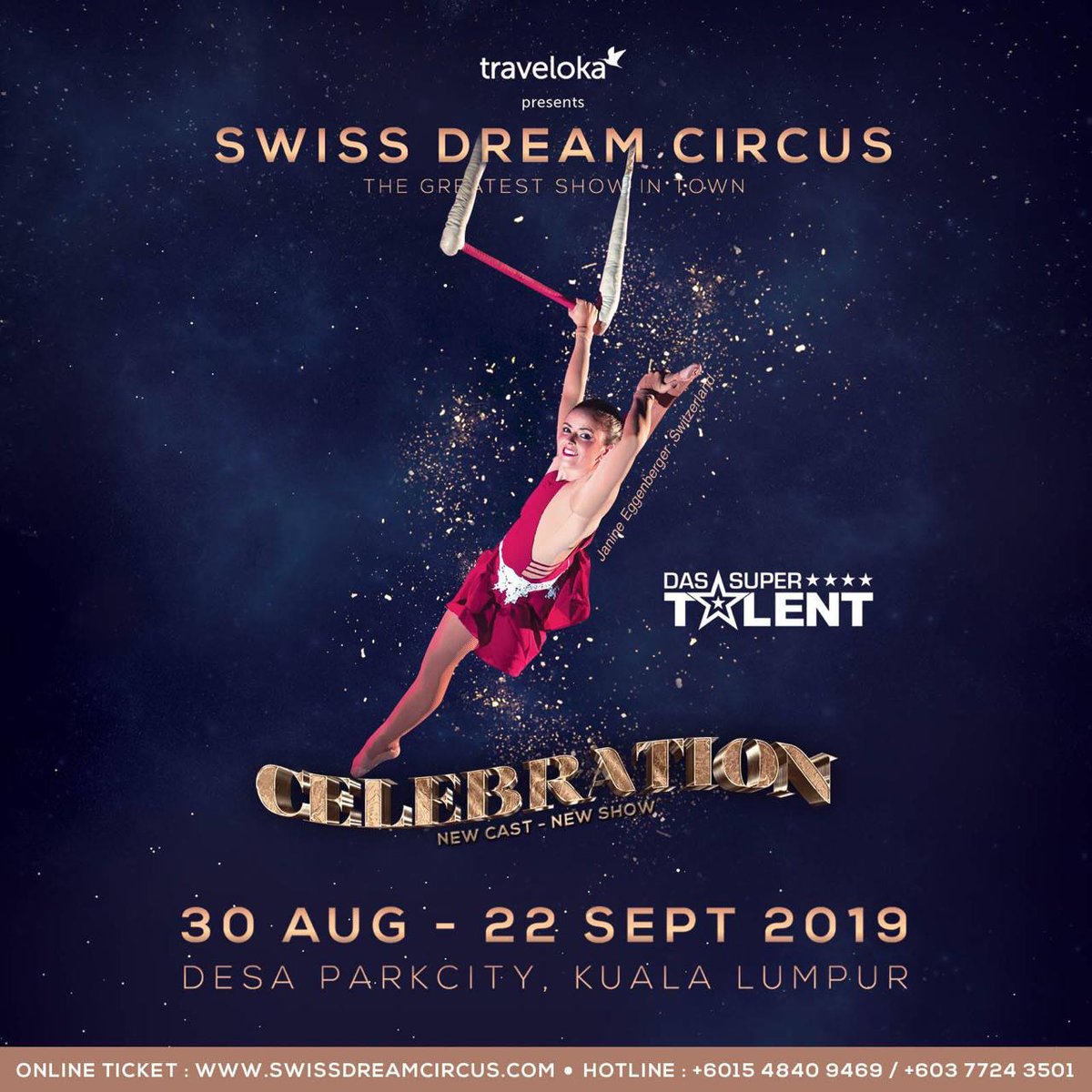 swisscircus's tweet photo. Janine Eggenberger's heart beats for aerial acrobatics. Come watch her perform gracefully in dizzying heights in her various performances, combining power, flexibility and elegance. 
Only at #SwissDreamCircus2019! https://t.co/YCVCSzKgfl
