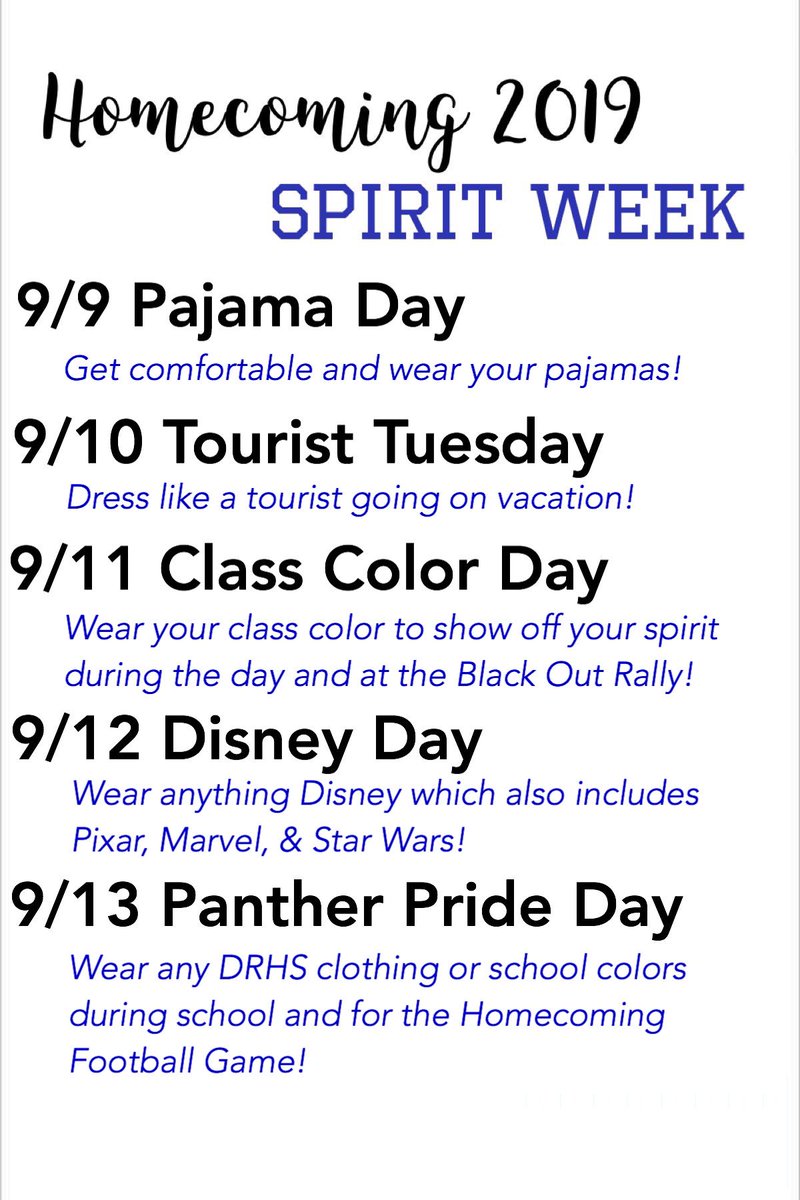 diamondranchasb's tweet photo. Get ready for Homecoming 2019 and be sure to help your class win by participating in all spirit days and checking in at your lunch! https://t.co/56TKPnbc8a