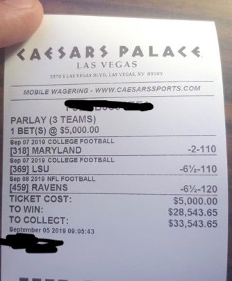 Johnny_Detroit's tweet image. 😲$100,000+ if Ravens cover 6 tomorrow! Friend sent these to me and even though not a fan of hedging, but how do you not with this open parlay and $100k on the line. Can you imagine the degen rush when LSU scored that TD toward the end of the game.....@kellyinvegas @mando2k