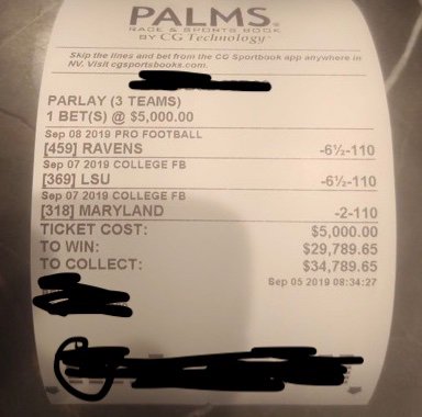 Johnny_Detroit's tweet image. 😲$100,000+ if Ravens cover 6 tomorrow! Friend sent these to me and even though not a fan of hedging, but how do you not with this open parlay and $100k on the line. Can you imagine the degen rush when LSU scored that TD toward the end of the game.....@kellyinvegas @mando2k