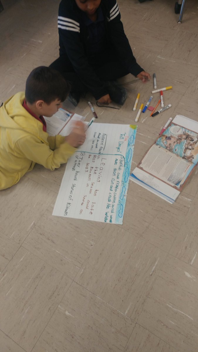 bureno_EES's tweet photo. Students collaborating on finding the main idea and details for their text and presenting them on a brace map #WINnersatWork #TeamSISD #TeamEscontrias https://t.co/c6BbSWd2qX