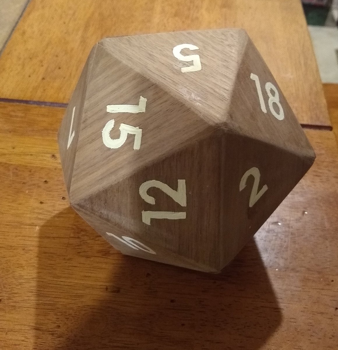 VorpalPen's tweet image. Making a thing. #d20 #nerdCraft #walnut #diceBox