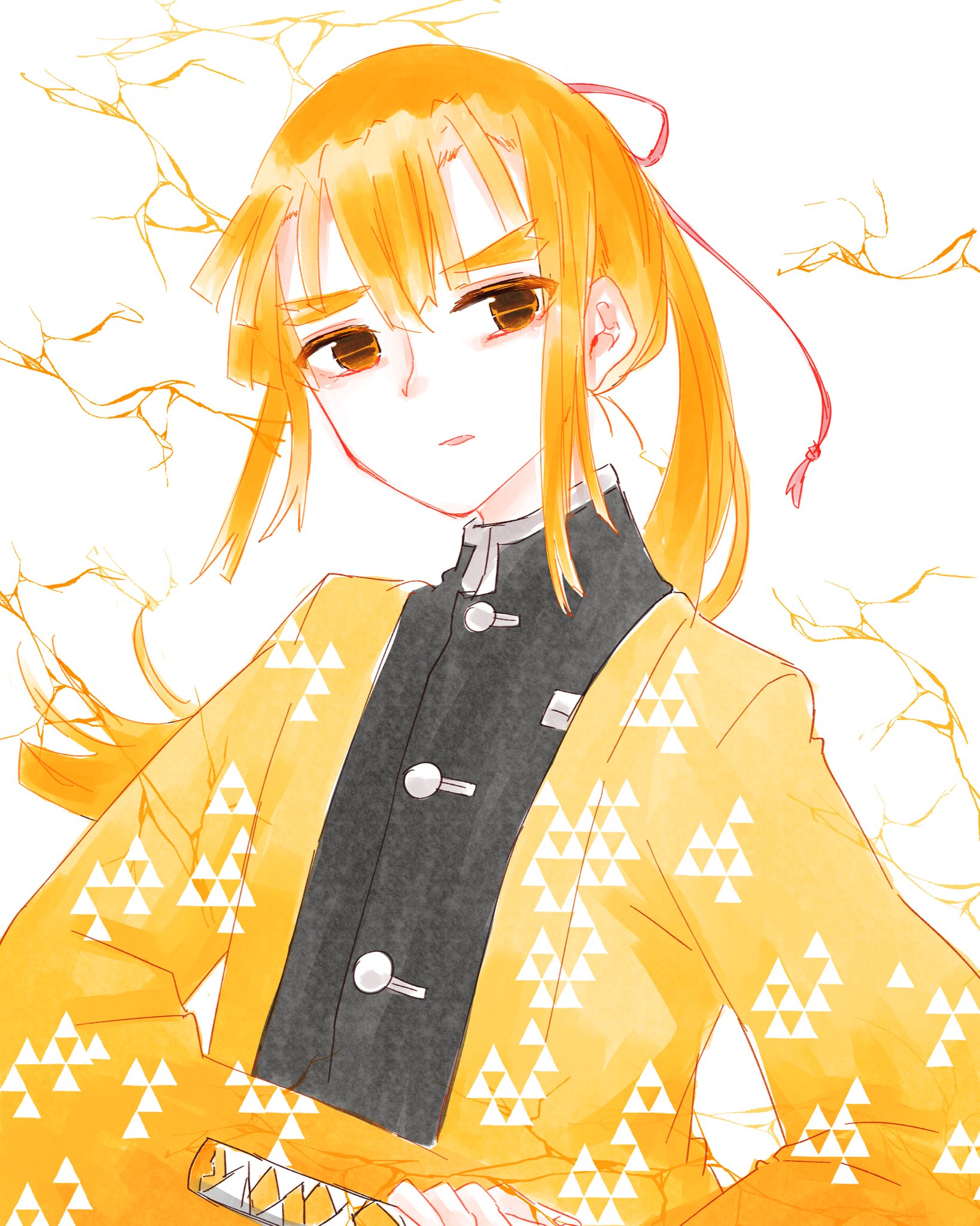 緒狐 鬼滅の刃イラスト 我妻善逸 ツイッター上で見かける数ある創作の中でも好きな設定の一つです 長髪の善逸かっこいい あと 神様設定の炭治郎とか 現代の鬼殺隊とかも好き T Co 8ewniqzerz Twitter