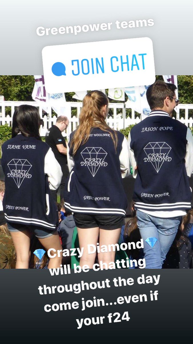 The 💎Crazy Diamond 💎 also have a chat set up for all the greenpower teams on our insta