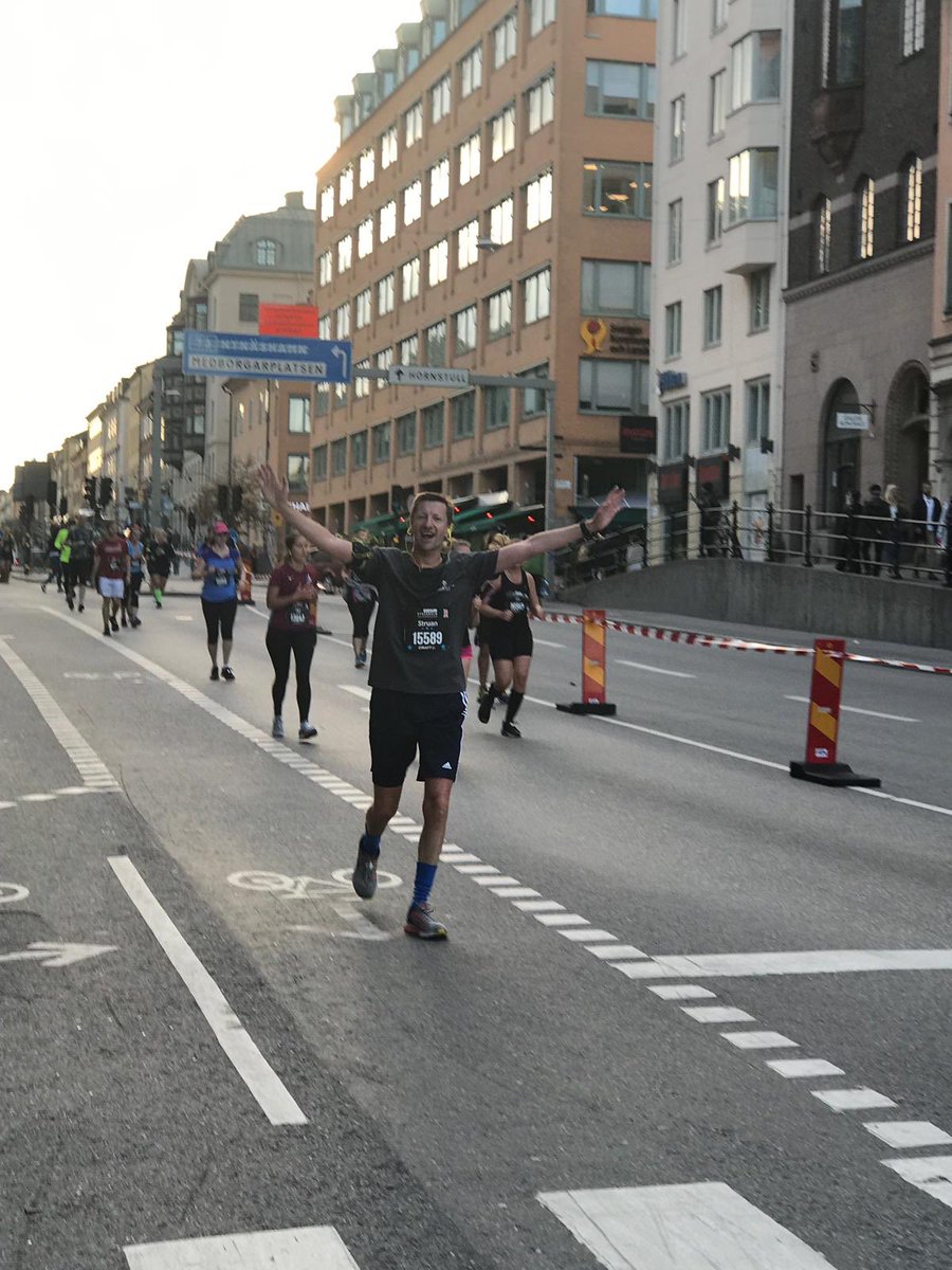 malcylon's tweet image. Happy to finish the Stockholm #stockholmhalvmarathon with support of @ssidelinecity #runlikehell legs feeling it this morning!