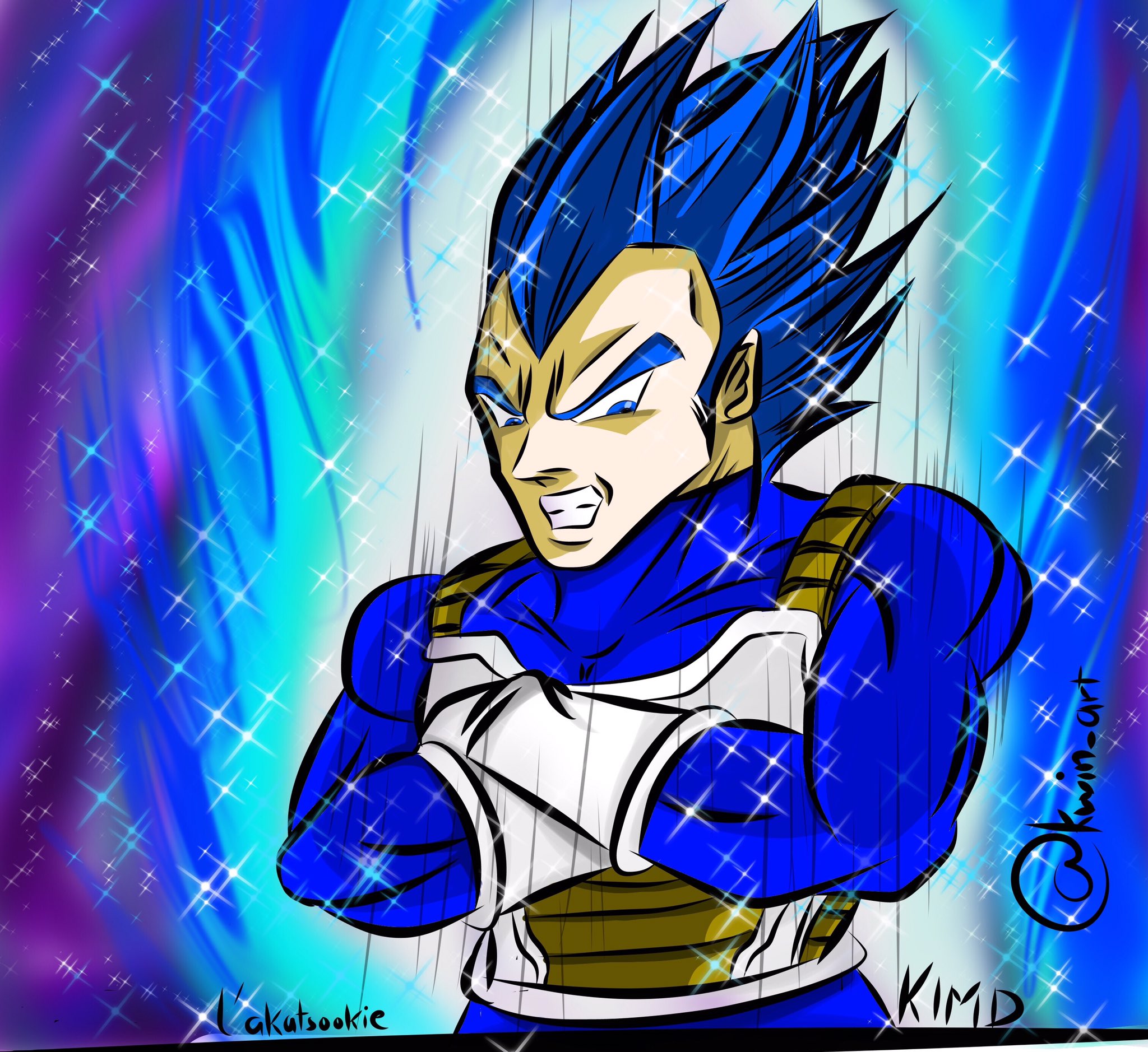 Desenho: Vegeta Super Saiyajin Blue Full Power