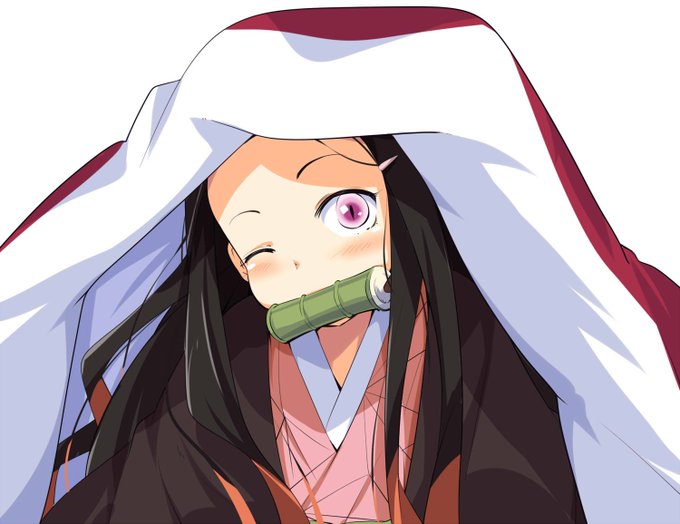 茶太丸さんがTwitterに投稿した竈門禰豆子(鬼滅の刃)のイラスト。