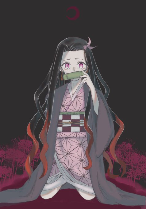 なつめさんがTwitterに投稿した竈門禰豆子(鬼滅の刃)のイラスト。