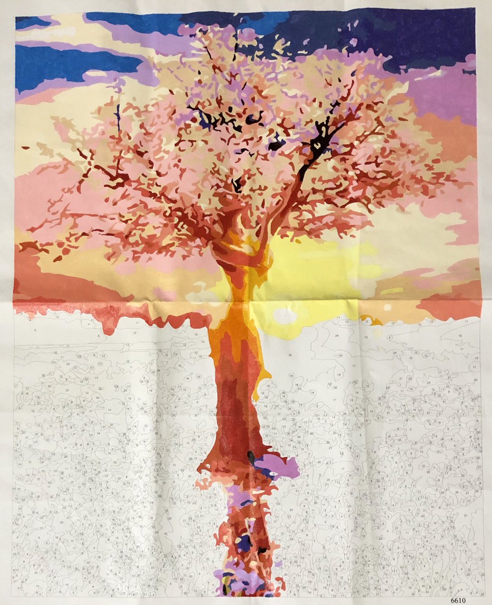 ドリス Twitterissa アクリル絵具の数字塗り絵キットを進めています チマチマしか進みませんがアクリル絵の具のクセにも慣れてきた気がします 2枚目は前回のもの 塗り絵 数字塗り絵