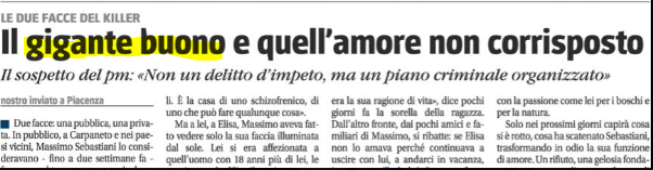 Twitter पर Fabio Il Gigante Buono Amore Non Corrisposto Quella Fogna Di Libero Oggi Cosi Commenta Il Femminicidio Della Povera Elisa In Sostanza Quel Gigante Buono L Ha Uccisa Perche Lui L Amava