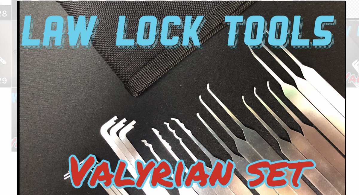 The Awesome New ‘VALYRIAN’ lock pick set From 
lawlocktools.co.uk  
Check out my Review &amp; see why this is a Locksport Game Changer youtu.be/4zSaRW95dyc