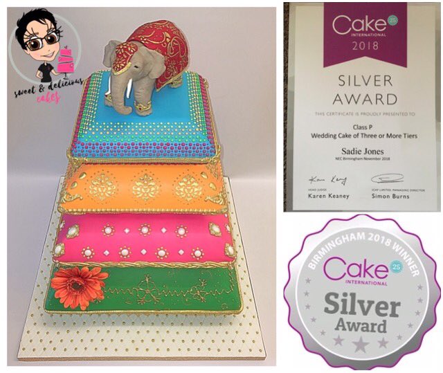 sweetanddel's tweet photo. #awards #cakeinternational #thecakeshows #bridebookplatinum #gohentop50 #cakeflix #mawarunnerup #gold #silver #platinum #suitcaseweddingcake #pillowweddingcake https://t.co/g9RntMFHph