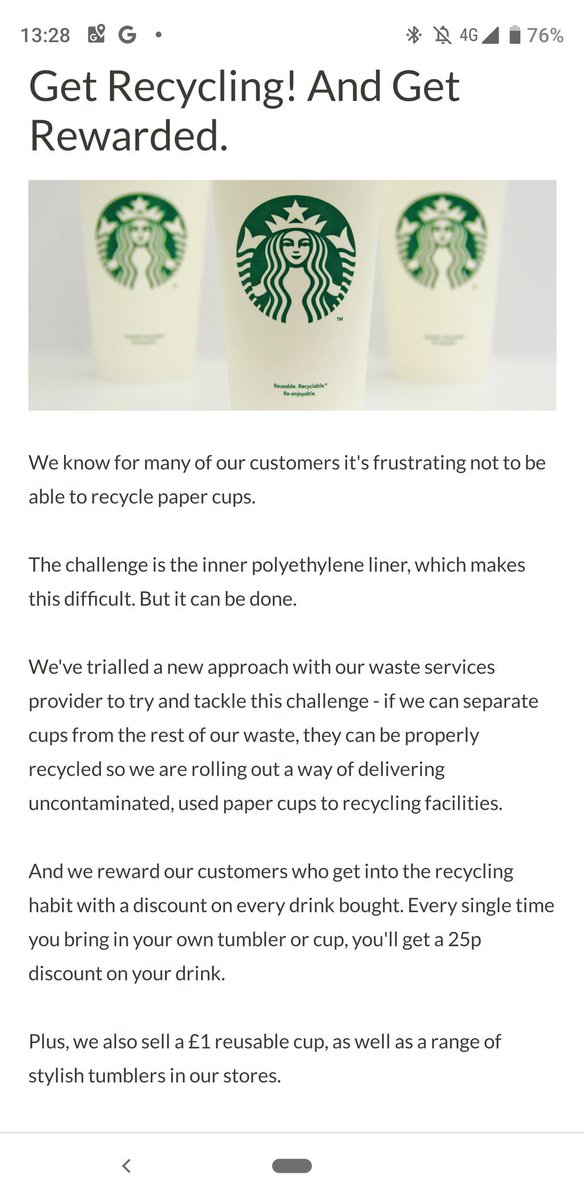 ChelseaBobbs84's tweet photo. @AwayResortsUK why would you not allow people to use their reusable coffee cups at the Starbucks franchise? I was told this was Starbucks policy however that's not what their website says! https://t.co/4sU8ACLM9t