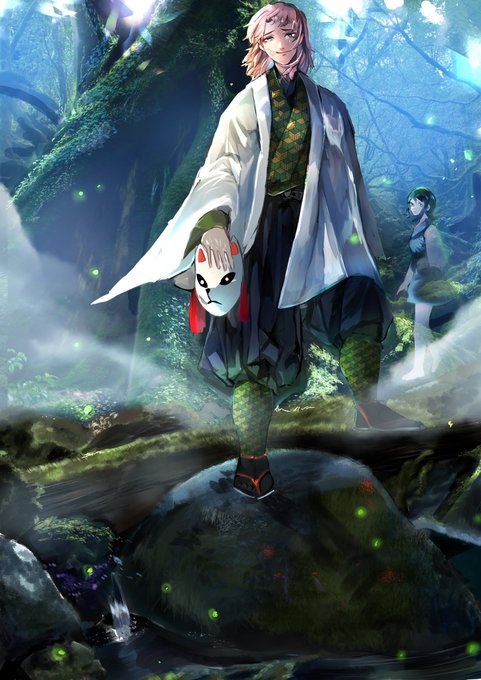 🩵爆筆早人⛓️CC福岡62 す53ab🦐さんがTwitterに投稿した錆兎(鬼滅の刃)のイラスト。