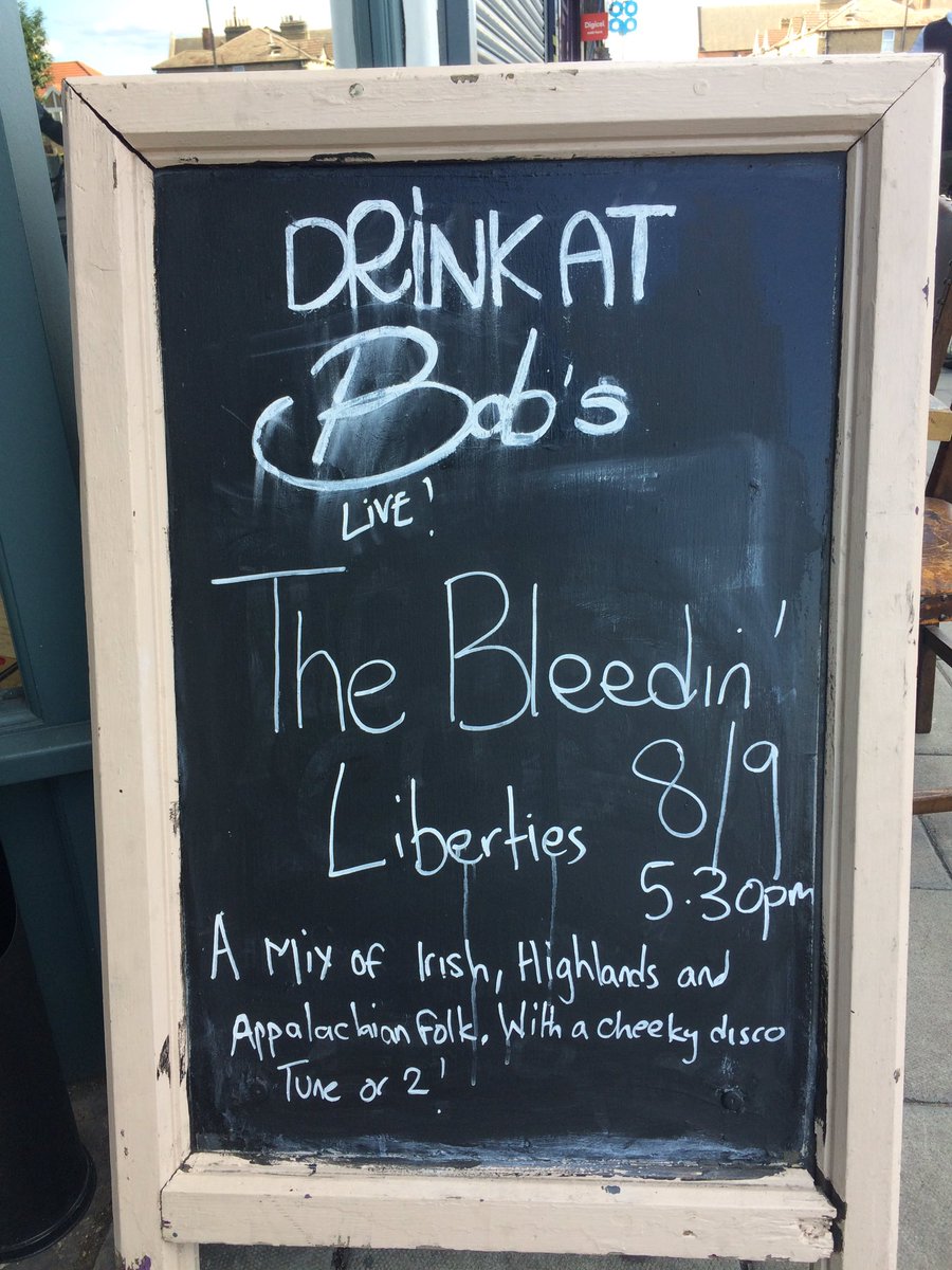 Lewisham’s best loved band at Bobs 214 Hither Green Lane @ 5.30pm this afternoon @freyahel @BleedinLiberty <a href="/LucyTeeCee/">LucyTownsChristopher</a>