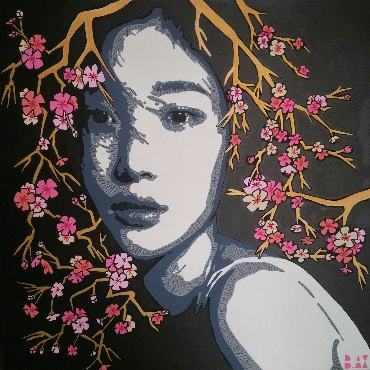 'Sakura & kintsugi' 
Technique mixte sur toile
80 X 80 cm
#artcollectorsworld #artcollector #artcollectors #japanart #womeninart #womenart #womanart #StreetArt