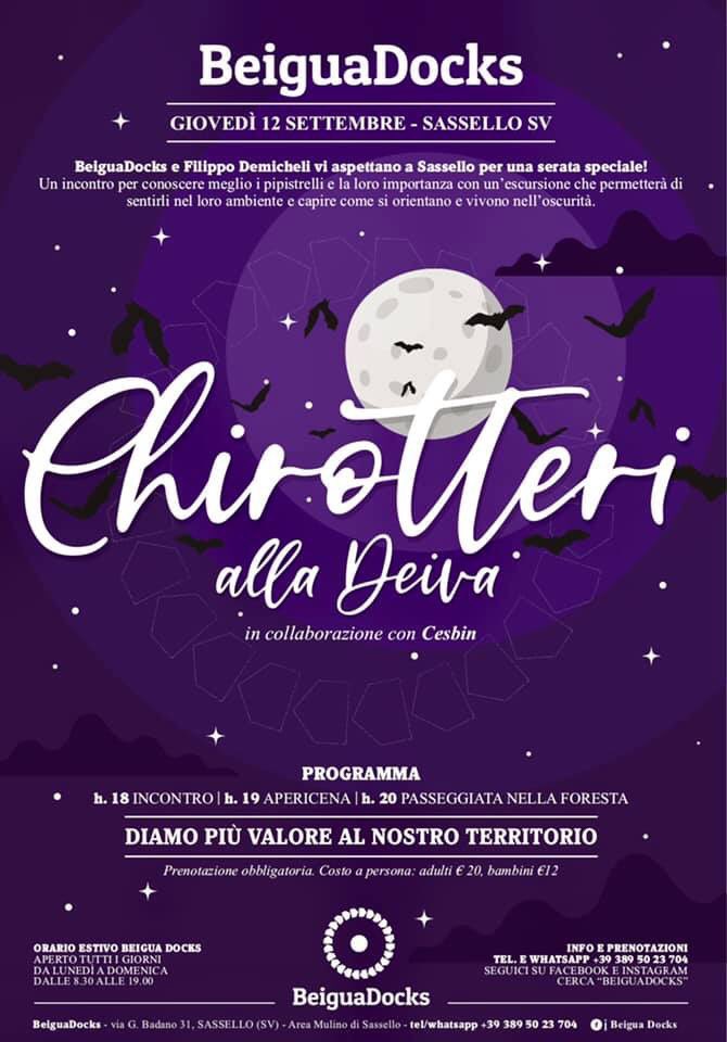 BeiguaDocks's tweet photo. Altra imperdibile iniziativa al Beigua Docks di Sassello. Giovedì 12 in collaborazione con #Cesbin alla scoperta dei segreti dei pipistrelli nella Foresta della Deiva @101giteliguria @Agenda_101 @TurismoLiguria @CoopDafne https://t.co/c7WuPtqdma
