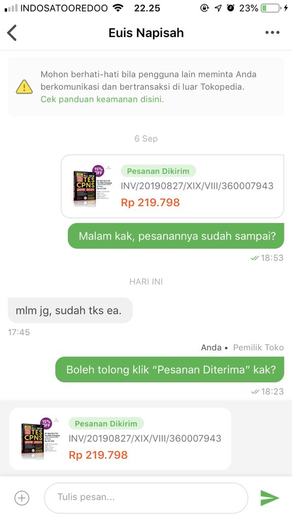 CampusSign's tweet photo. @TokopediaCare halo admin, boleh tolong remit untuk transaksi Nomor Invoice : INV/20190827/XIX/VIII/360007943 ?

Pembeli jarang online dan barang sudah sampai, sudah 2 minggu masih nyangkut https://t.co/kSbjdVfQOt