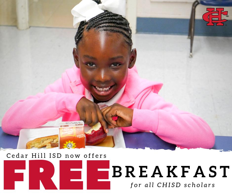 cedarhillisd's tweet photo. #CHISD is proud to provide FREE breakfast to all students every school day regardless of family income levels. 🍳🥓🥞😋

The goal of the program is to increase access to school meals with the hope of reducing student hunger and some of the issues that go along with it! https://t.co/B4sTlfAb9x