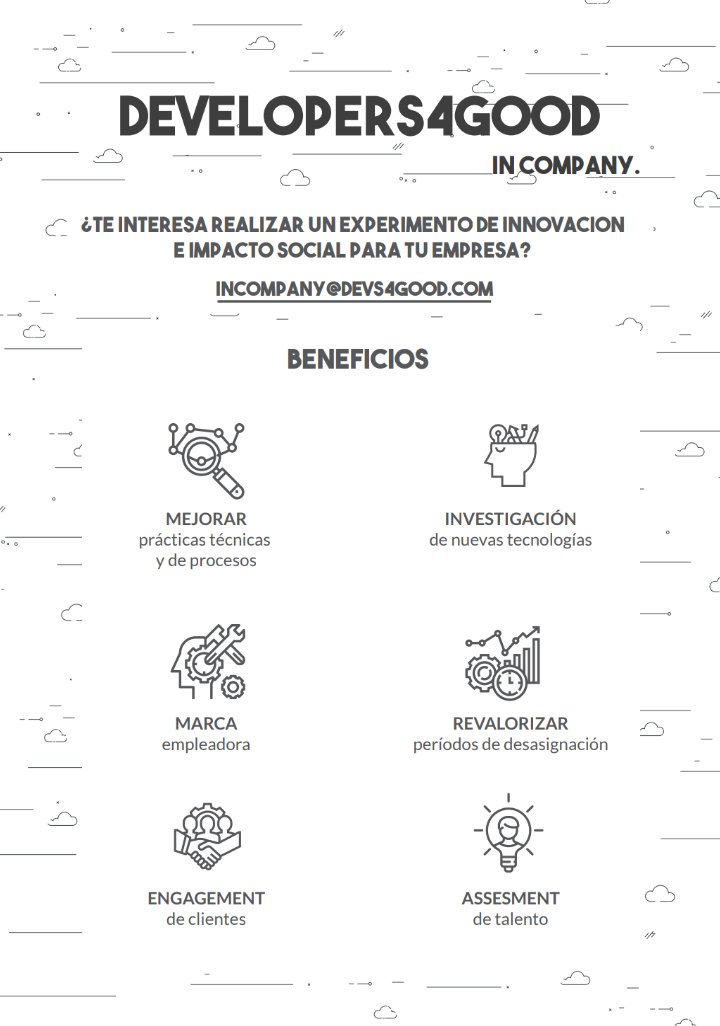 🚀Venís siguiendo la Hackathon #ForGoodBA de cerca? Querés llevar la innovación unida al impacto social a tu empresa? Contactate 👉 incompany@devs4good.com