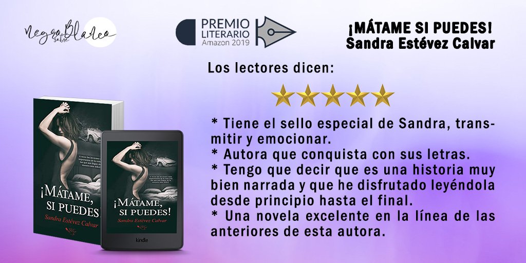 chicachick_2's tweet photo. ¡MÁTAME SI PUEDES! de @SandraEstevezC #PremioLiterario2019
https://t.co/xTIYv117m1
#PremioLiterario2019
«Sensacional novela de suspense que te mantiene en vilo hasta el final.»
#Amazon 
#CONCURSO 
#libros 
#RecomiendoLeer 
#Compra 
#Novela 
#Policíaca 
#KindleUnlimited https://t.co/mJHVPhzphY