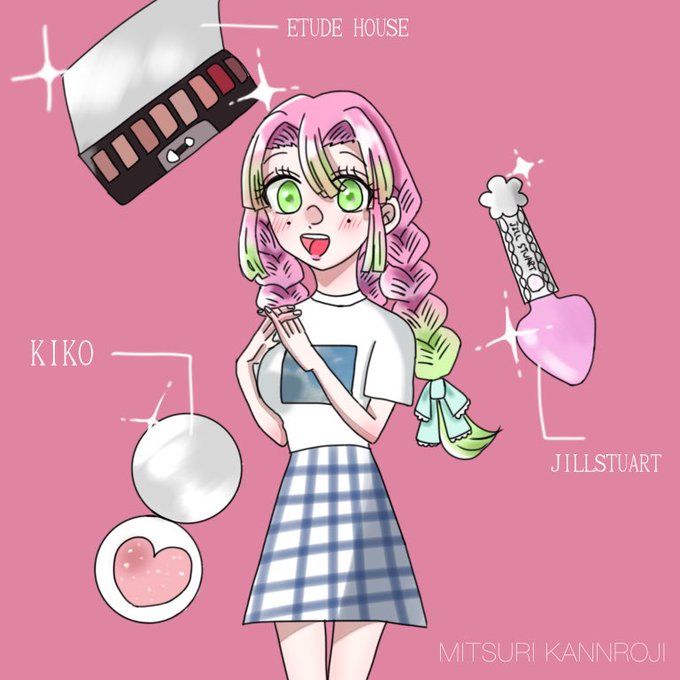 むつさんがTwitterに投稿した甘露寺蜜璃(鬼滅の刃)のイラスト。