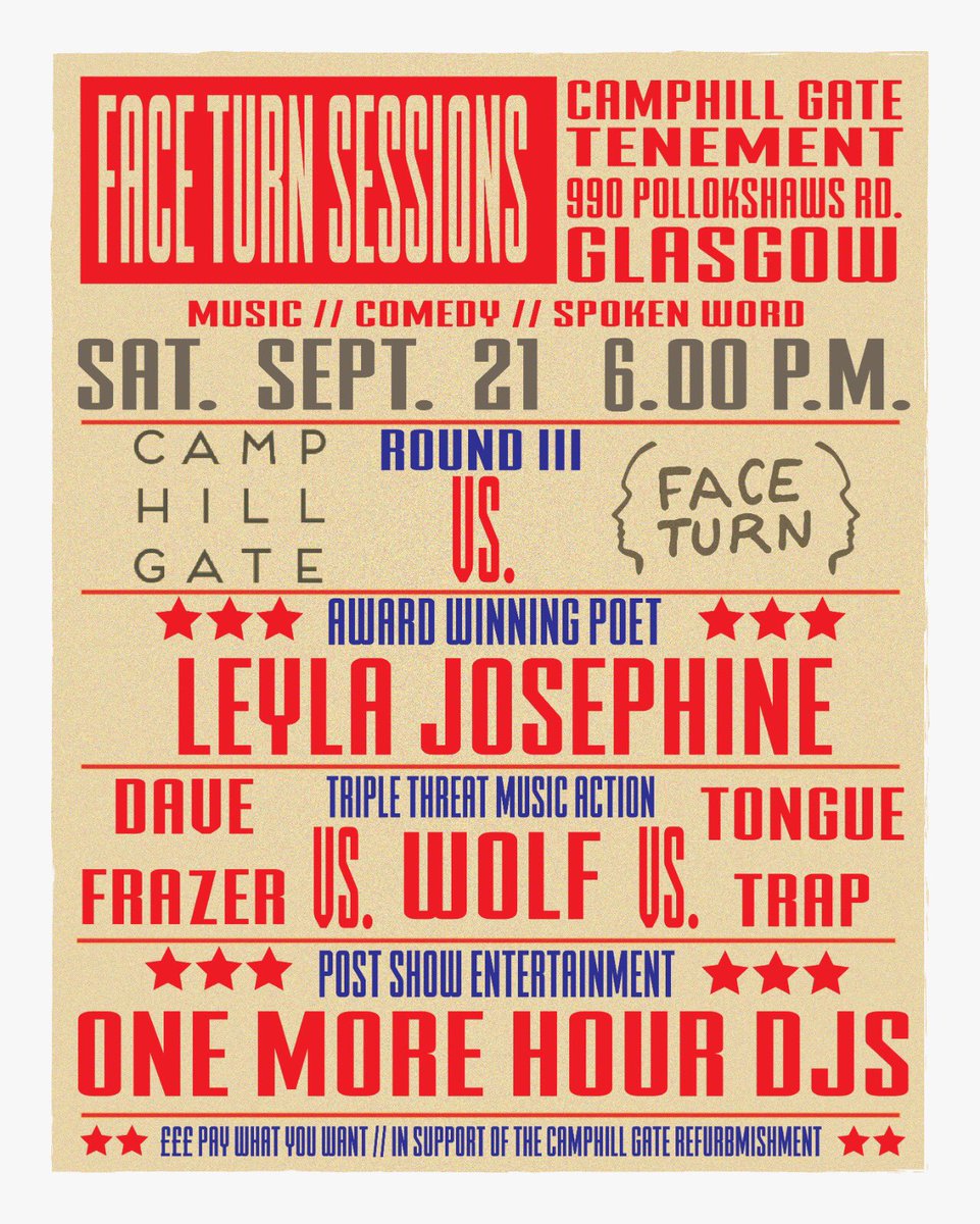 FaceTurnSession's tweet photo. Sept.21st in Glasgow Southside! Really proud of this line up. Spaces filling up quick but there’s a few left. Once we are full we are full so email hello@faceturnsessions.co.uk or camphillgate@hotmail.co.uk to book your spot. https://t.co/KFEI58RbjY