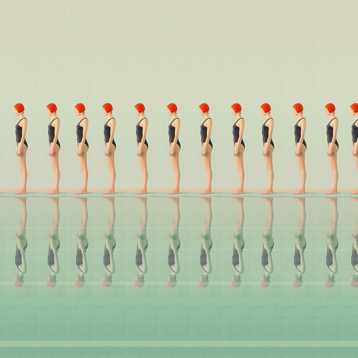 fvonf's tweet photo. Slovakia-based photographer Maria Svarbova explores the use of color and careful composition in socialist era settings. This image is from "Swimming Pools" series which conjures up theatrical, dreamlike, and futuristic images. Follow #fvfloves for more creatives that inspire us. https://t.co/lVSyGZYzdq