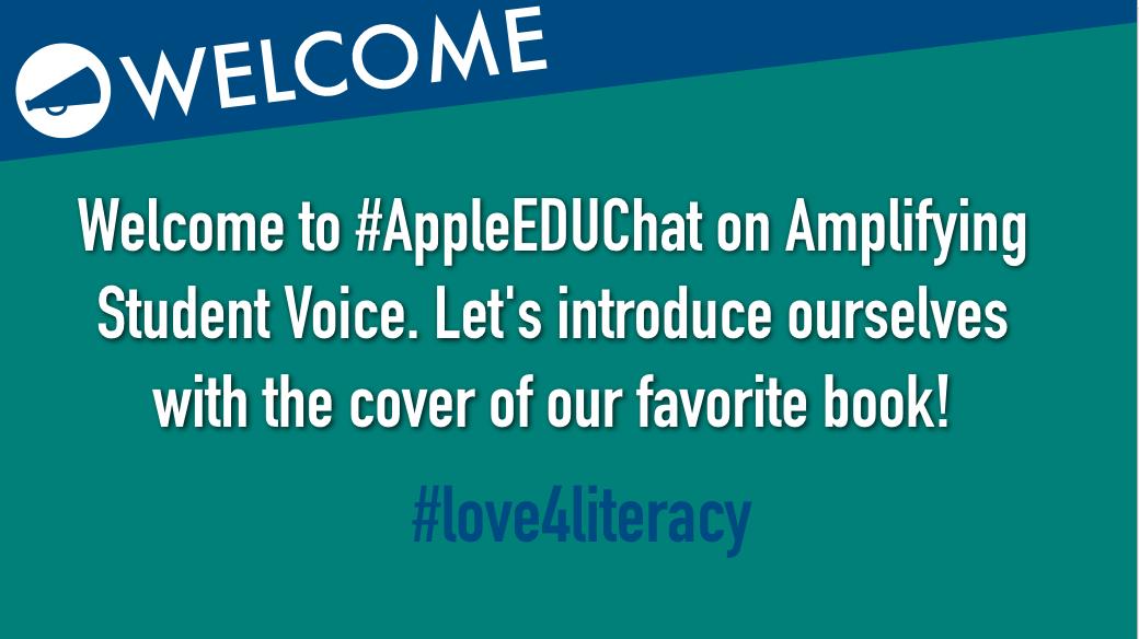 ms_carbone's tweet photo. Happy Tuesday and WELCOME to #AppleEDUChat on Amplifying Student Voice. Introduce yourself with the cover of your favorite book! https://t.co/PgmKVMHkN7