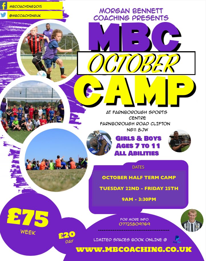 mbcoachinguk's tweet photo. Wes Morgan &amp; Julian Bennett are ready to kick off ⁦⁦@mbcoachinguk⁩ this October 22nd to 25th ⚽️

• Tuesday to Friday
• 9am to 3.30pm 
• Boys &amp; Girls Of All Levels
• Ages 7-11

• Bookings are now being taken (limited spaces) online @ https://t.co/xJw2eYnfBx https://t.co/sXTH0YNQLx