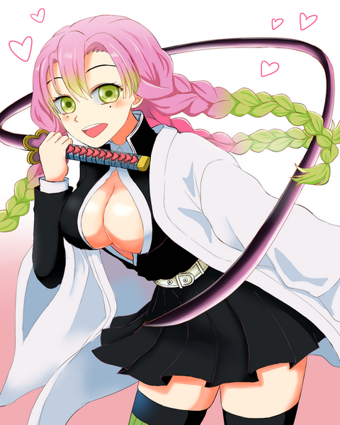 ALIさんがTwitterに投稿した甘露寺蜜璃(鬼滅の刃)のイラスト。
