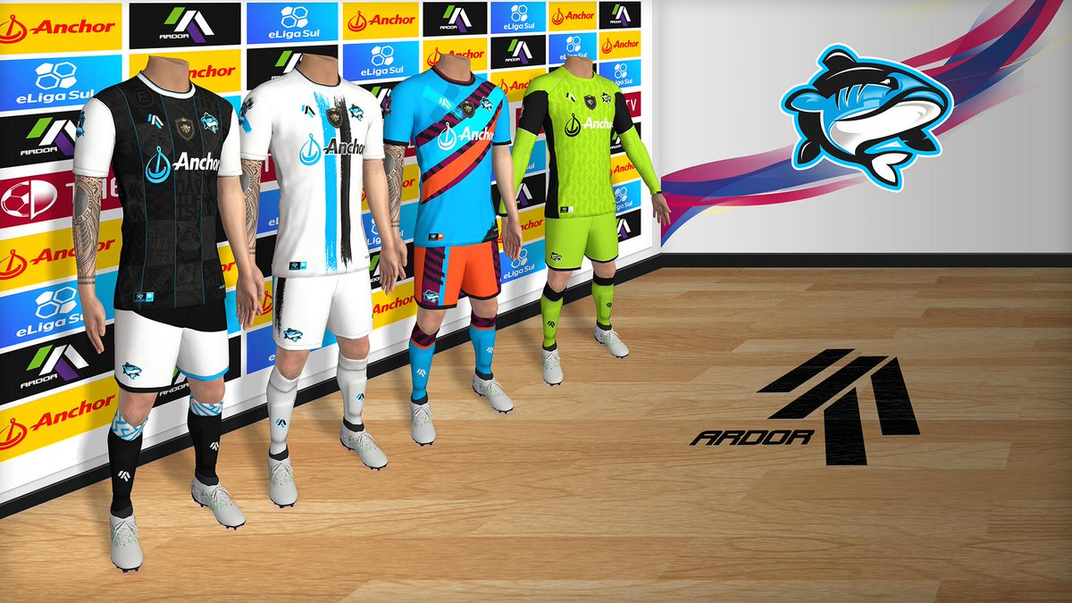 Ardor_Kits's tweet photo. Next up? It's the man and his swag @ItsDavidFish sporting his stream and street inspired line of kits. If you think these kits are nice you need to see what he does in them in #eFootballPES2020. #TheDugout https://t.co/38cMxsGrgI