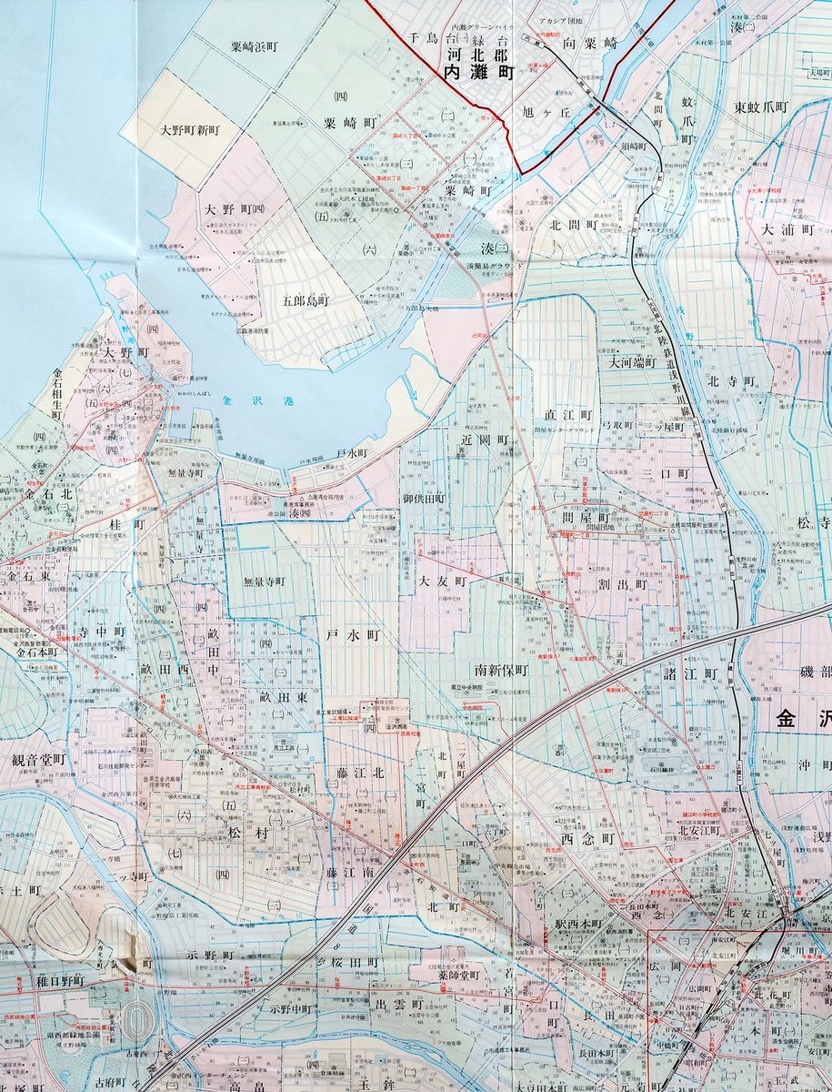 1987年(昭和62年)版の金沢市の地図も実家で発掘。この当時から現在まで