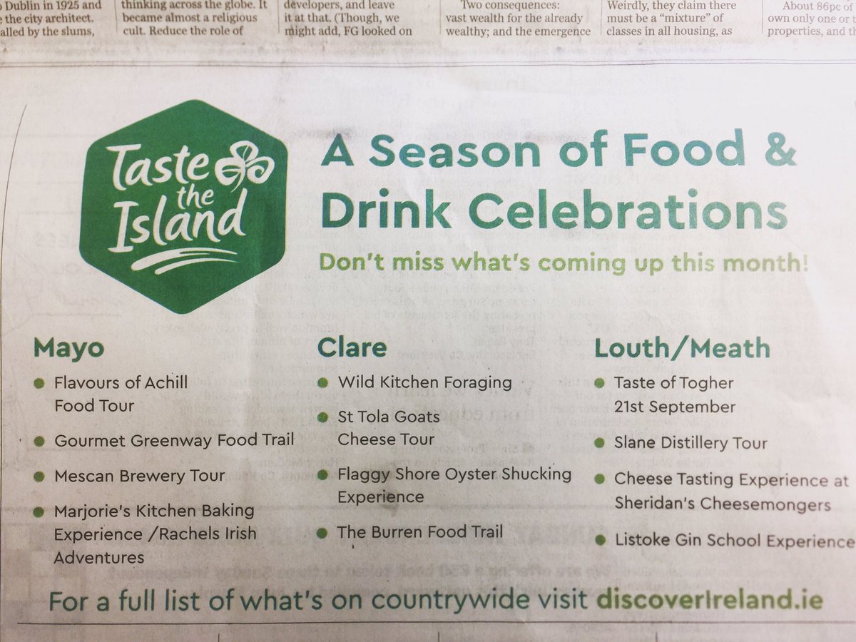 Delighted our local food festival <a href="/tastetogher/">tasteoftogher</a> <a href="/TheGlydeInn/">TheGlydeInn</a> got a mention in today’s <a href="/TheSundayIndo/">Sunday Independent</a> 

#tastetheisland