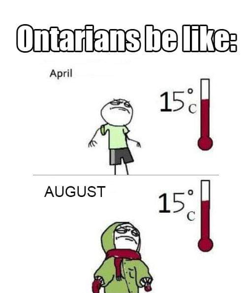 spexontoronto's tweet image. Us Canadians are a funny bunch. It isn&apos;t cold out, it&apos;s just seasonal. #EndOfSummer #SummersOverWhen #Weather