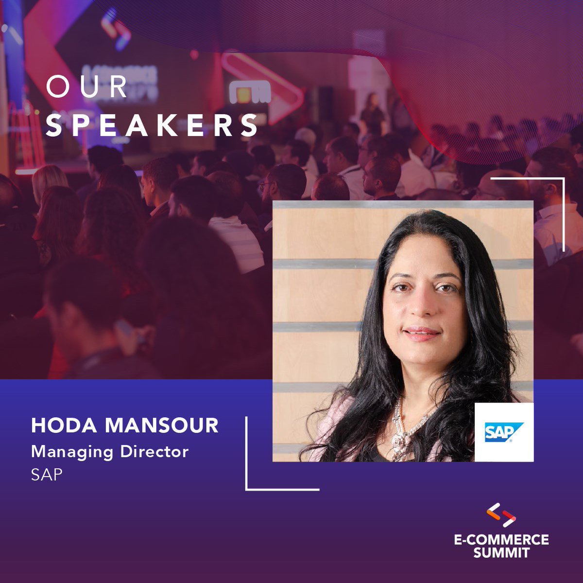 EcommSummitEG's tweet photo. It's a great honor to have Hoda Mansour as one of our speakers this year. Hoda was appointed in 2018 to lead the growth plan and transformation of SAP in the Egyptian market. Don't miss seeing Hoda Mansour on stage this year. Book your tickets now: https://t.co/RR25KSbC0x https://t.co/0QLUlf77b3