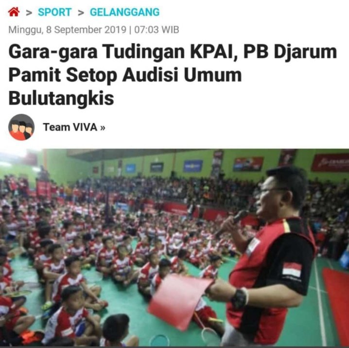 Adyp39760427's tweet photo. Kpai lembaga gk berguna, sinetron ngajarin gak benar mlah lolos pengawasan,giliran pencetak atlet mlah dituduh keji....kan jancuuuksss.....!!!!

#bubarkanKPAI https://t.co/nGR8t1Li8l