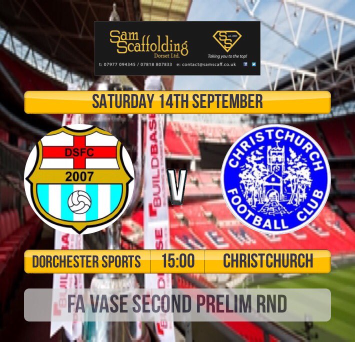 DorchSports's tweet image. Next up....First team attention turns to the FA vase where we host @ChristchurchFC_ at @DorchTownFC #COUS