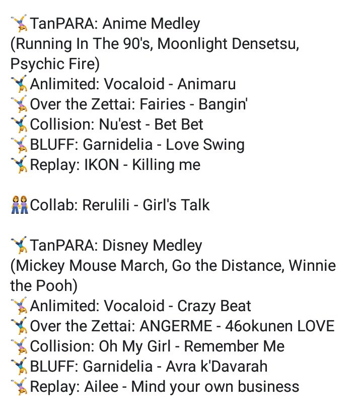 TraconMedley's tweet image. Jäikö jokin biisi soimaan päähän, muttet tiedä mikä? Tämän vuoden Medleyn biisilista, olkaa hyvät:

#tracon #tracondancemedley