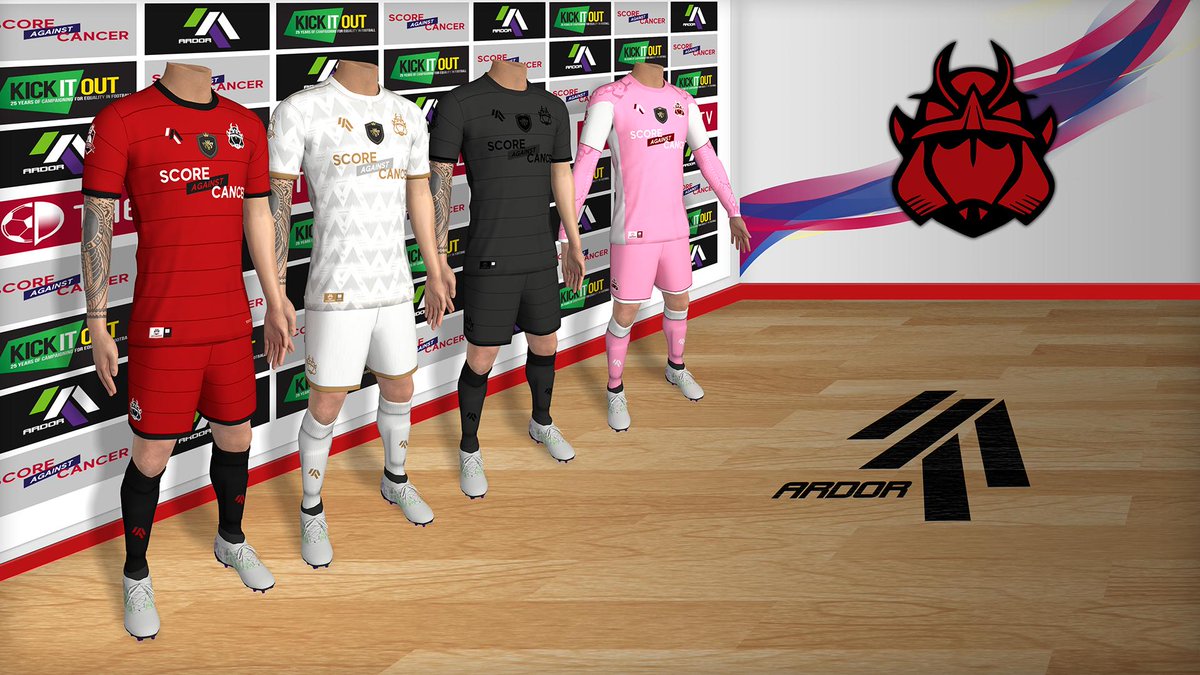 Ardor_Kits's tweet photo. After the success of @ScoreCancer we hope that @ShogunAsh can be just as successful in #eFootballPES2020 wearing his Shogun inspired kits. #TheDugout https://t.co/ey1hZxgHLn