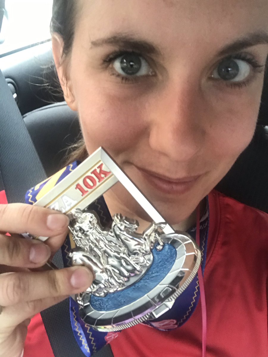 This morning I beat my last years 10k race time by 20 minutes! That feeling you get when your hard work pays off ❤️ #runlikeagirl #10kKilla #goalcrusher I needed that this morning!