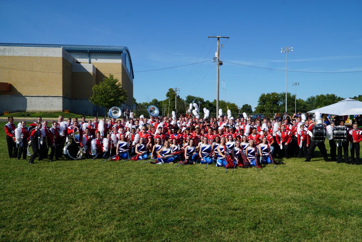 Thank you Mr. Paul Bassler (Head Football Coach) and the Varsity Football team for coming to support your classmates in the marching band. It meant the absolute world to us!  #triadproud