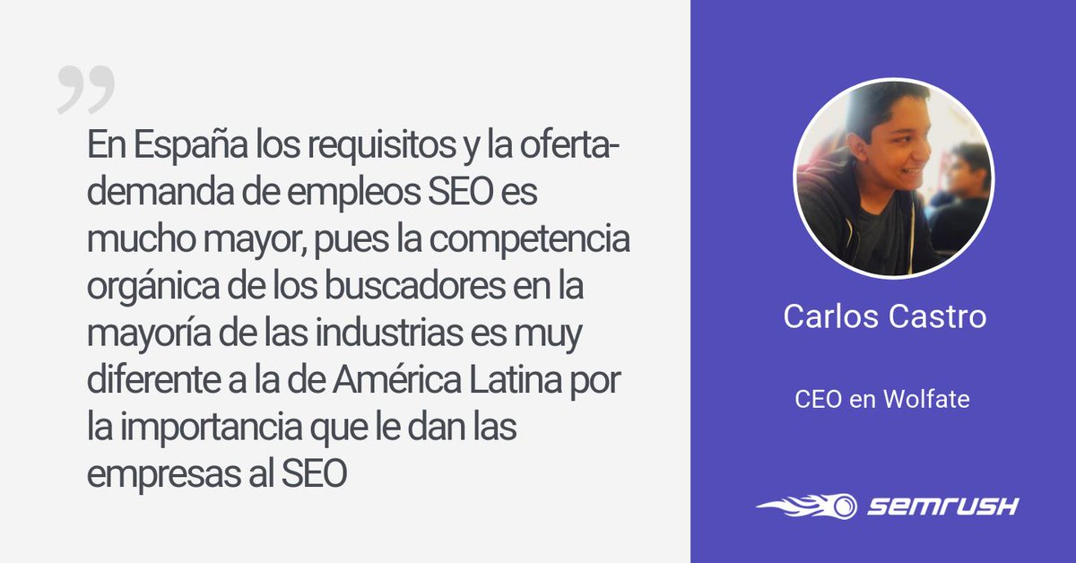 semrush_es's tweet photo. @mxcarloscastro nos comparte su opinión sobre el mercado de  #SEO 

Mas opiniones de SEO-lideres en 9 países de habla hispana ➡️ en el estudio:

TOP DE HABILIDADES REQUERIDAS PARA ESPECIALISTAS EN SEO 

Descargar gratis ⬇️ 
 
https://t.co/vY0IGNWFHG https://t.co/EyfMfd3kCd