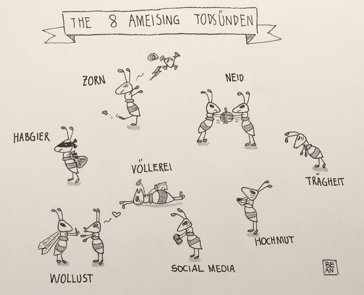 wirbelkoepfe's tweet photo. Diesmal für #ichgebeauf von @kriegundfreitag: 

„The 8 ameising Todsünden“

#kleinekunstklasse https://t.co/hgJUHqypn4