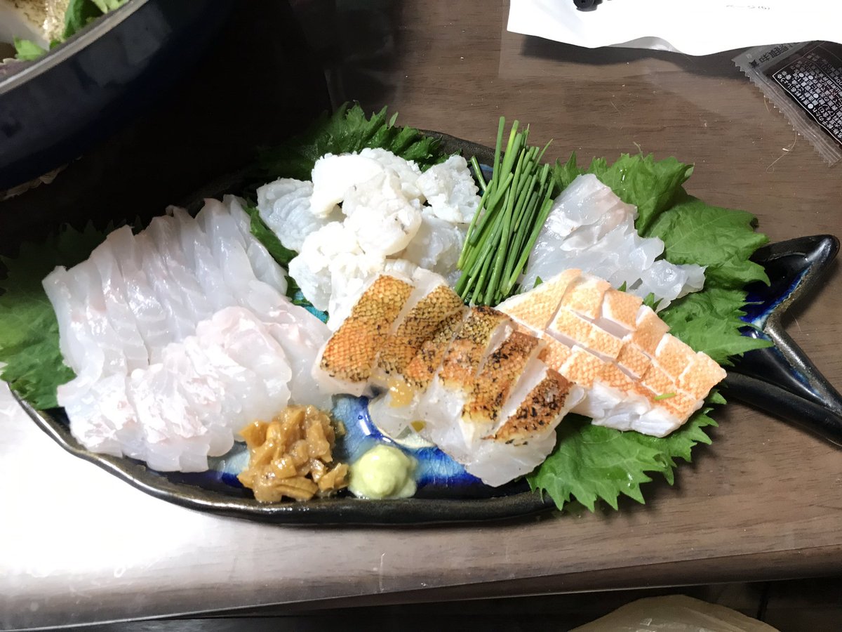 山田 恵庸 Twitterren オオモンハタとアカハタの刺し身と鍋完成 ハタは上品な味ですね 山田 恵庸 Twitterren オオモンハタとアカハタの刺し身と鍋完成 ハタは上品な味ですね